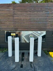 境界杭130□×H900　『文部科学省』『史跡境界』4面文字入り　頭部プラスマーク